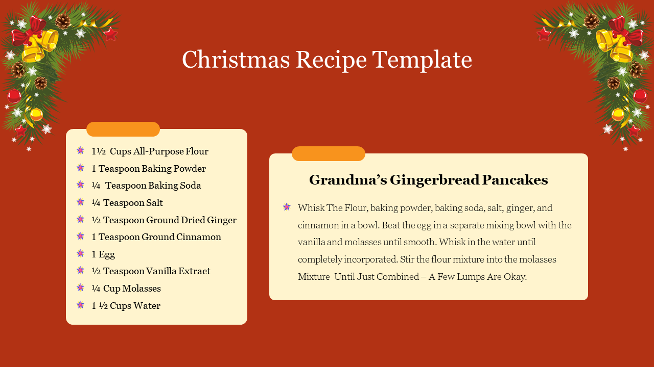 Christmas Recipe Template